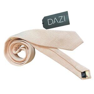 Dazi Pale Pink Skinny Tie 50% Linen, 50% Cotton NEW Approx. 2.5" wide 58" length